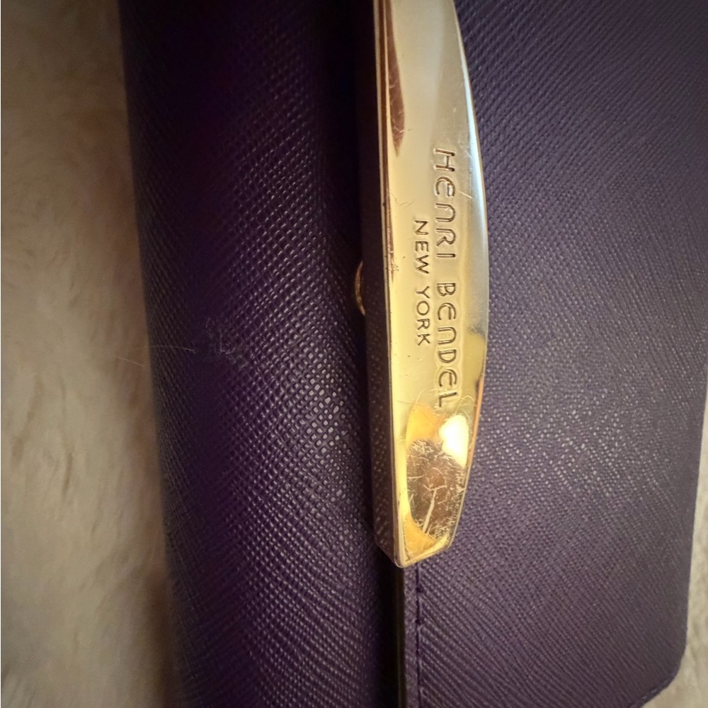 Henri Bendel Wristlet, Wallet, Organizer in Deep Purple with Gold Accents - Picture 6 of 10